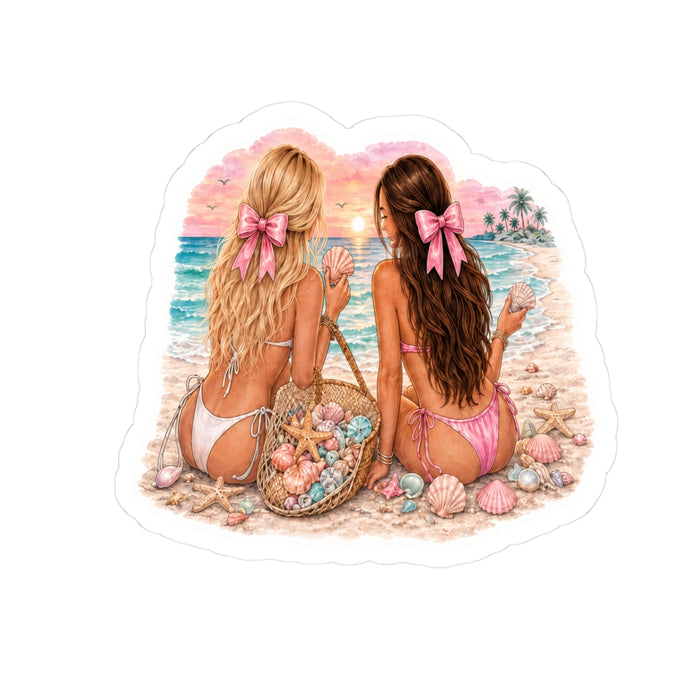 Sunset Friends Shelling Sticker