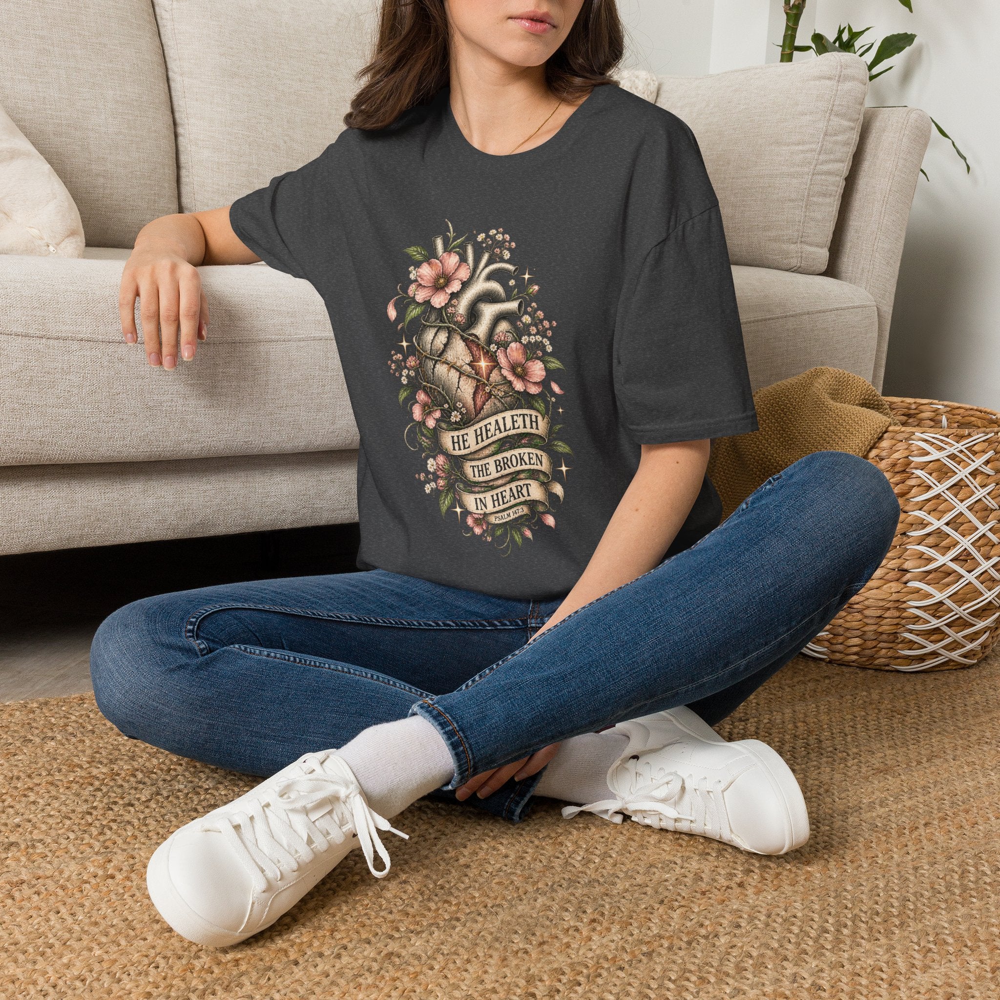 He Healeth the Broken in Heart Tee