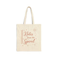 Notes from the Spiral Canvas Tote — Soft Beige Notebook-Style Book Lover Bag