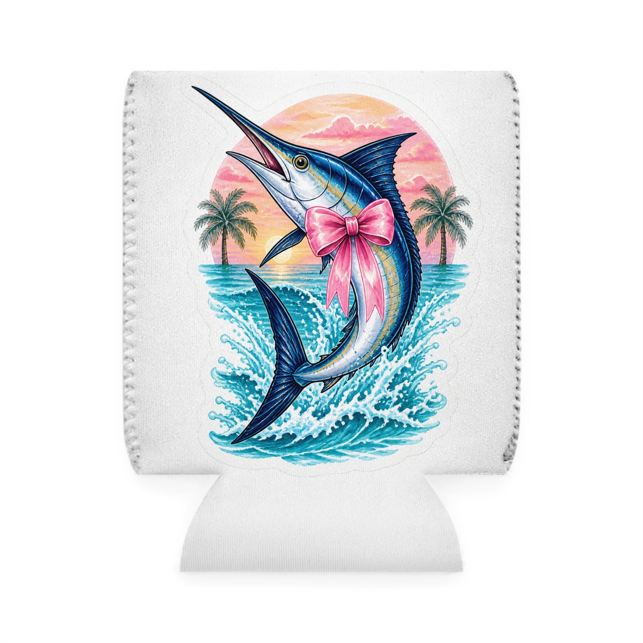 Fish Duo with Pink Bows Koozie