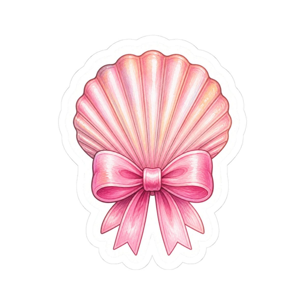 Pink Bow Seashell Sticker 🎀🐚