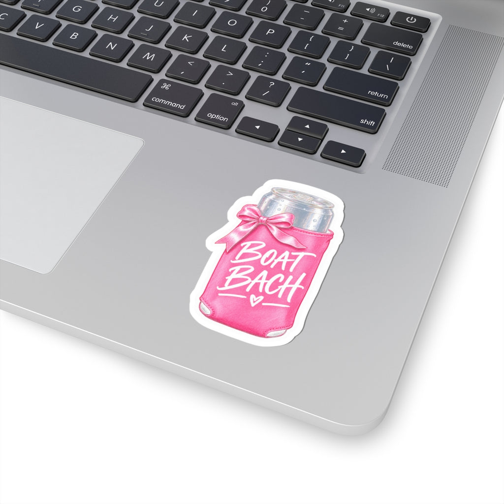 Boat Bach Pink Can Cooler Sticker 🎀🥂