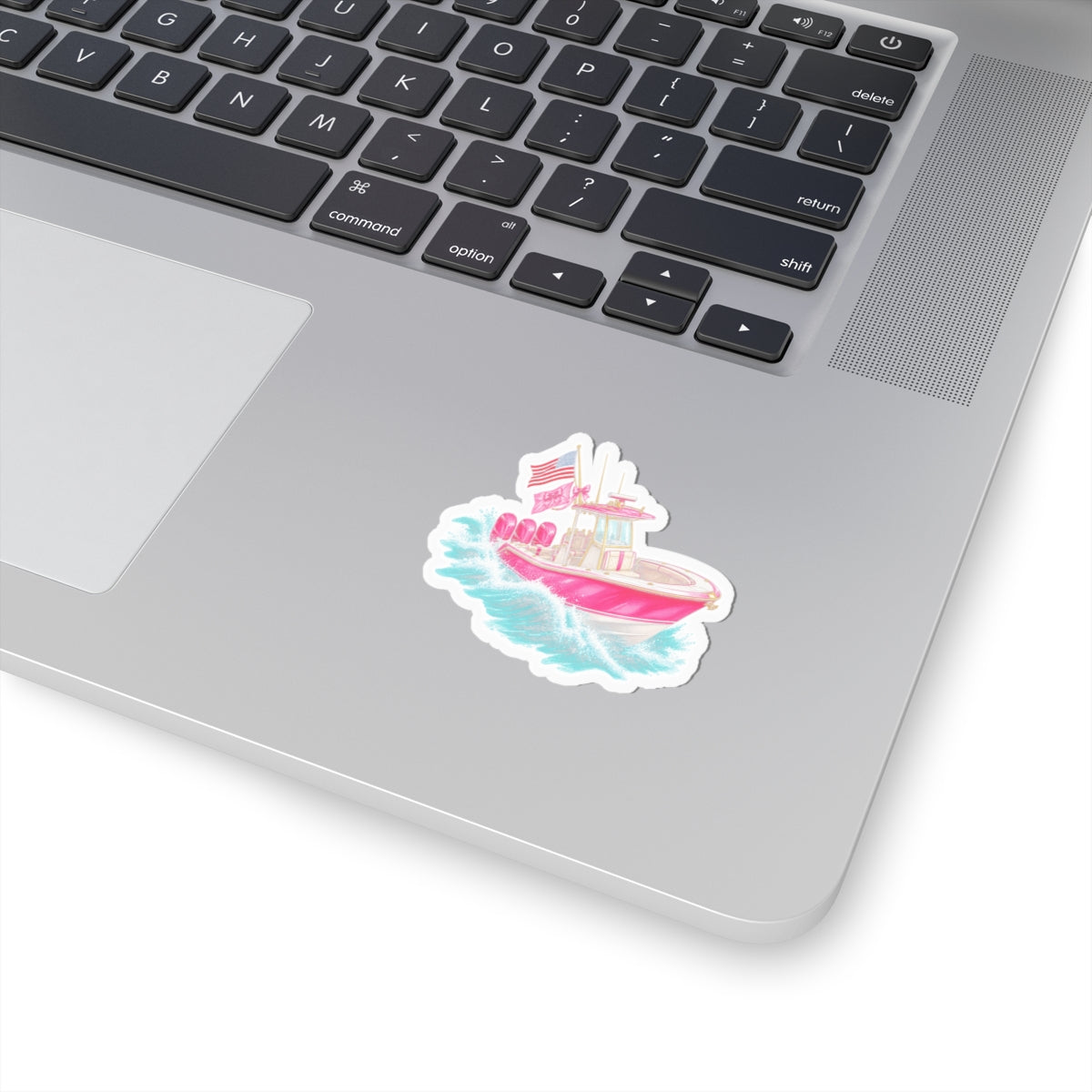 Pink Fishing Boat Sticker