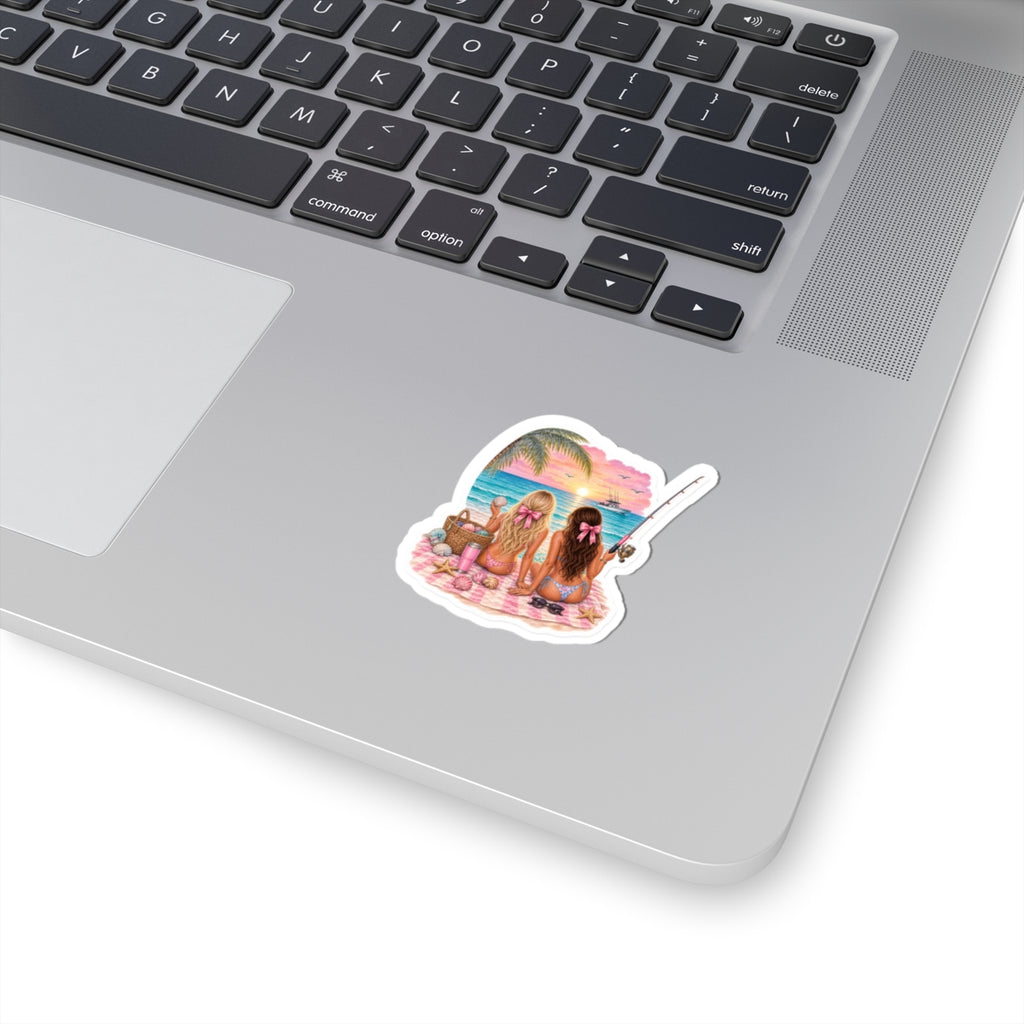 Sunset Friends Fishing Sticker