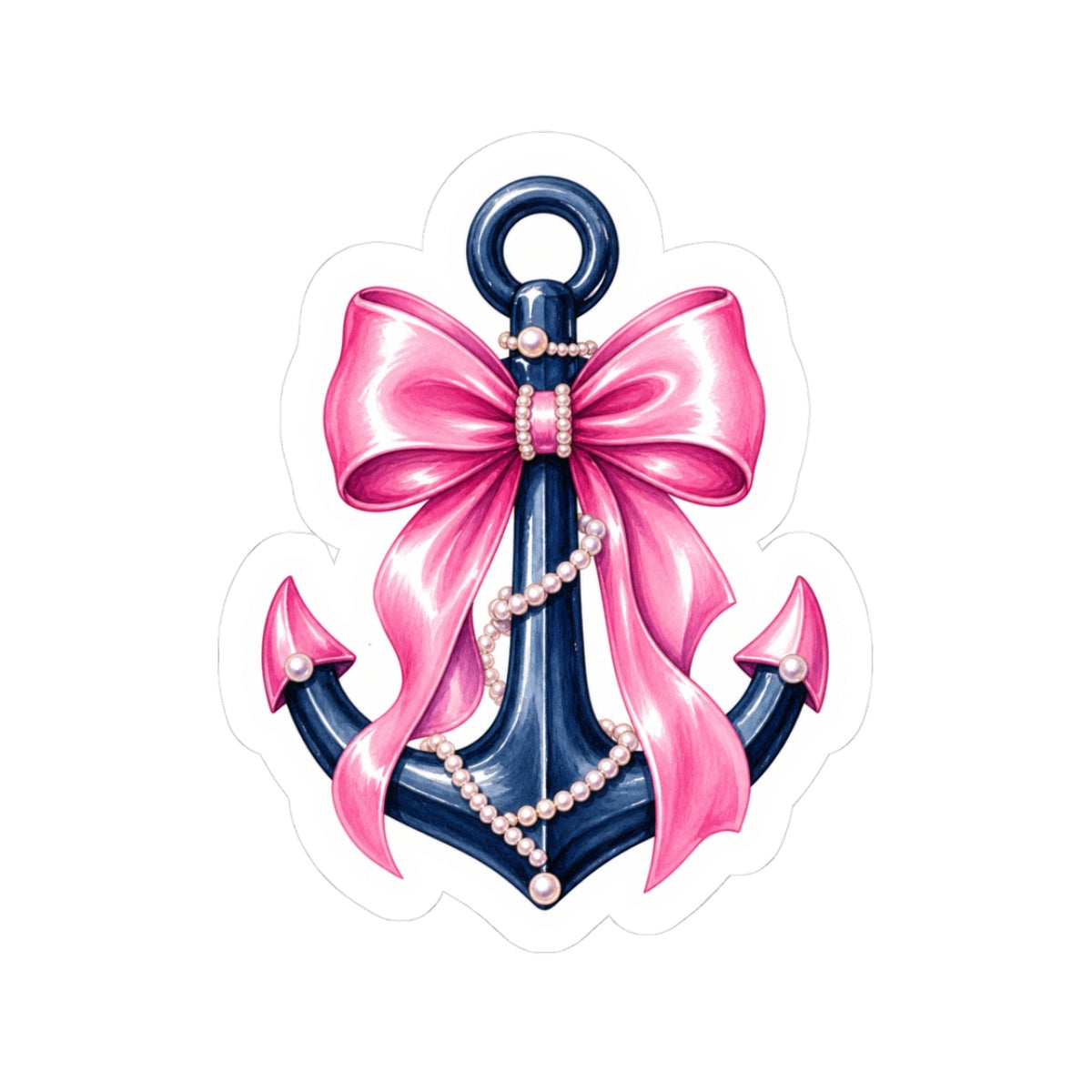 Pink Bow Anchor Sticker 🎀⚓️