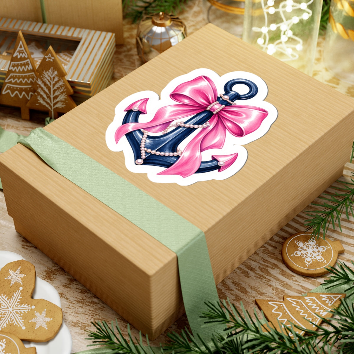Pink Bow Anchor Sticker 🎀⚓️