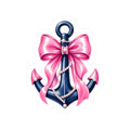 Pink Bow Anchor Sticker 🎀⚓️
