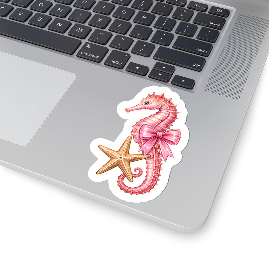 Pink Seahorse Sticker 🎀🌊