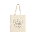 Tote Bag — "All My Secrets Are In Here" Heart Canvas Tote