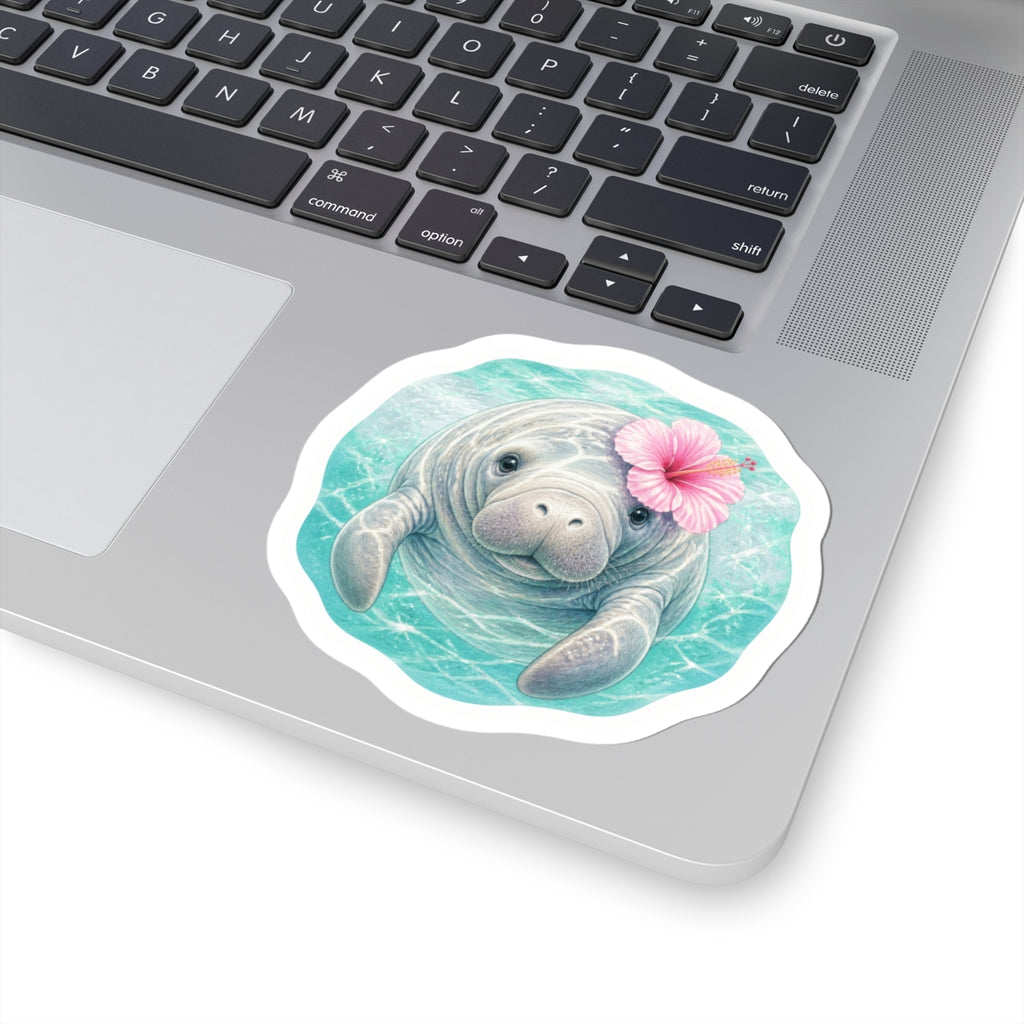 Flower Girl Manatee Sticker 🌺🩵