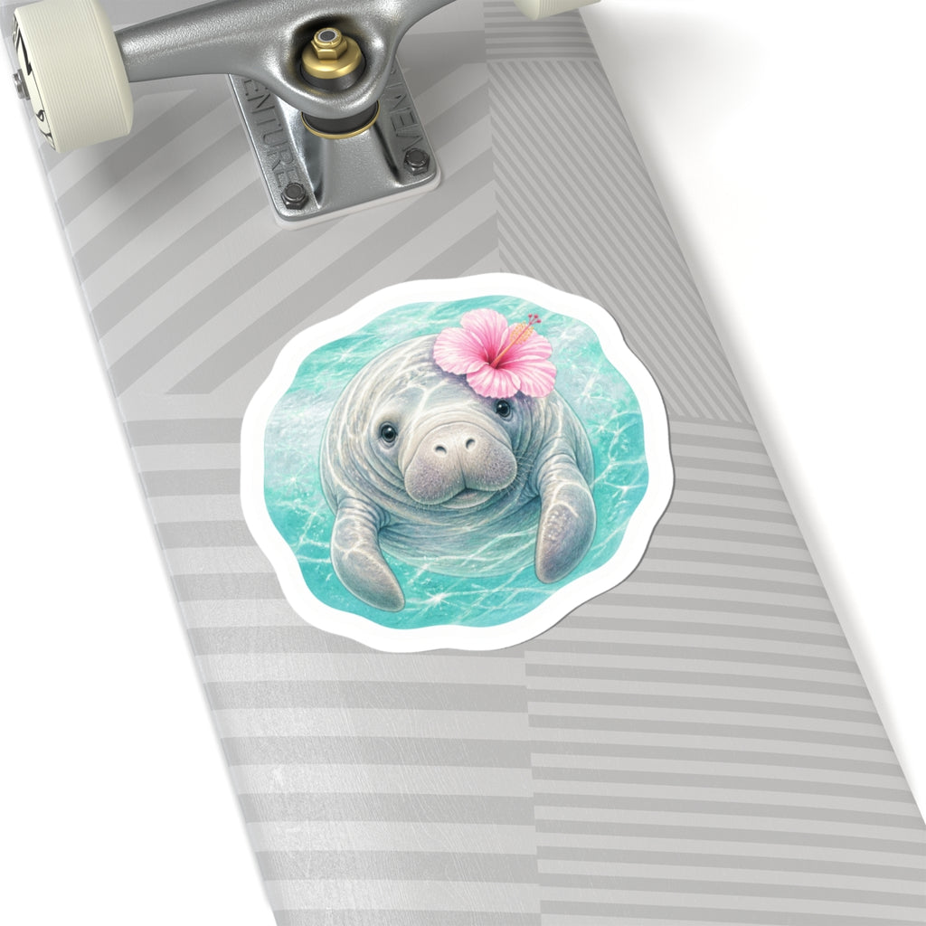 Flower Girl Manatee Sticker 🌺🩵
