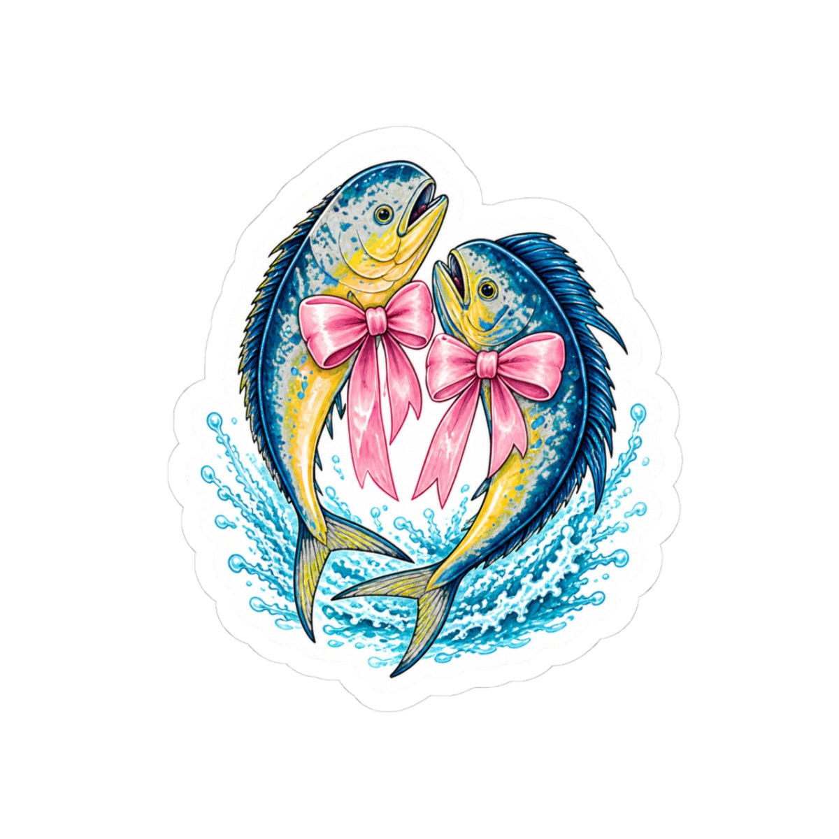 Mahi Mahi Bow Sticker