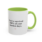 You’ve Survived 100% of Your Hardest Days Coffee Mug
