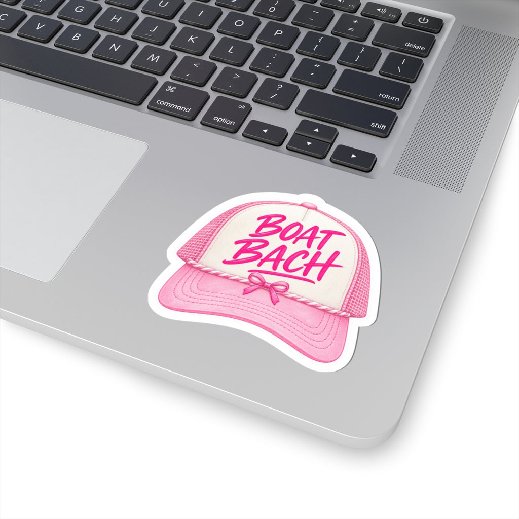 Boat Bachh Pink Trucker Hat Sticker 🎀🚤