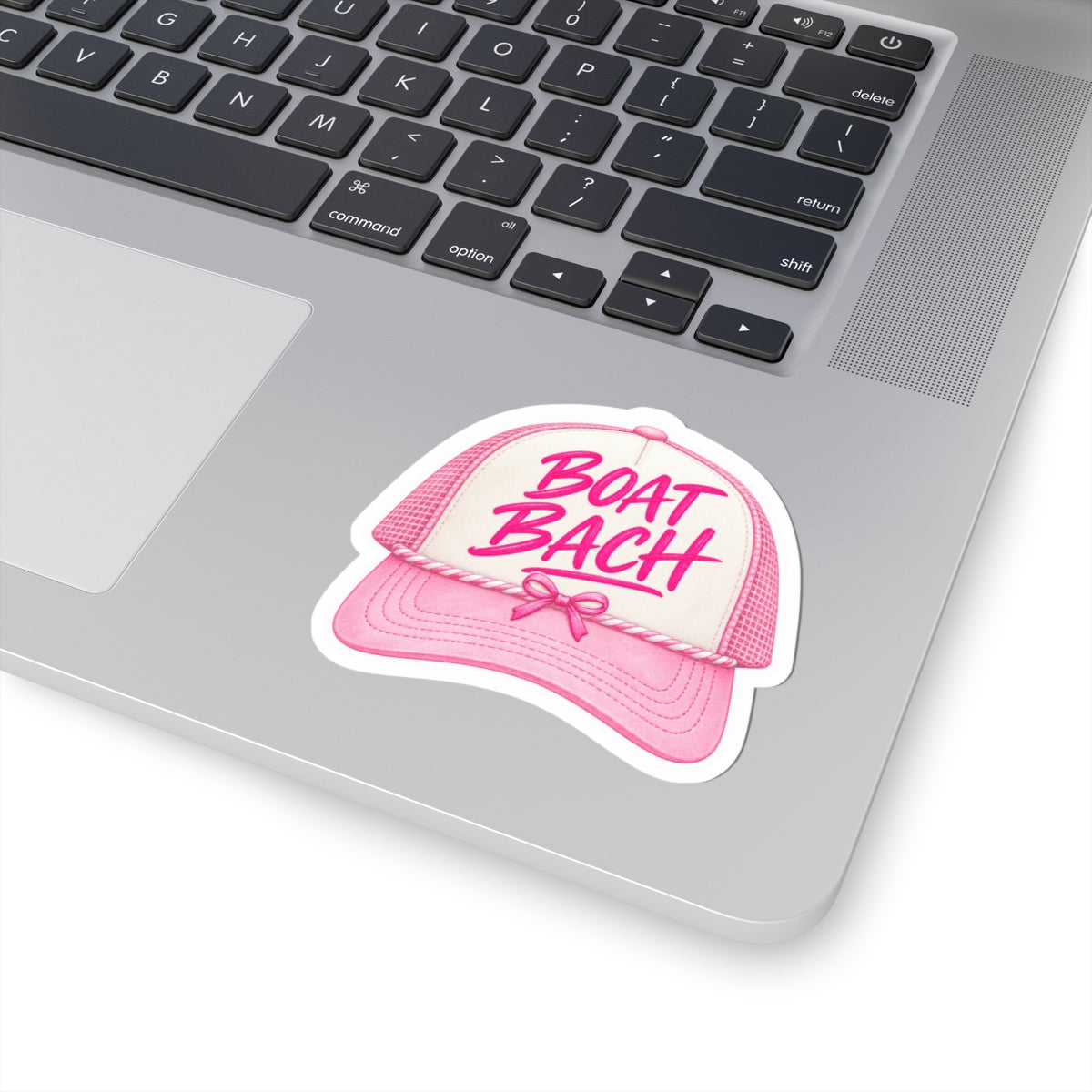Boat Bachh Pink Trucker Hat Sticker 🎀🚤