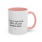 You’ve Survived 100% of Your Hardest Days Coffee Mug