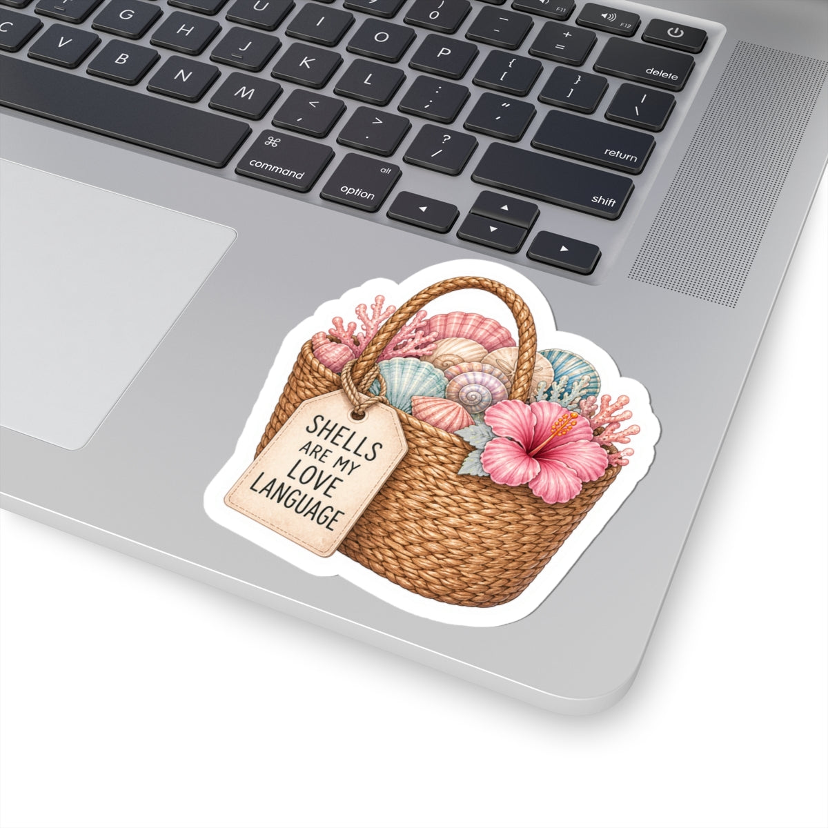 Seashells Are My Love Language Sticker 🐚👜🤍