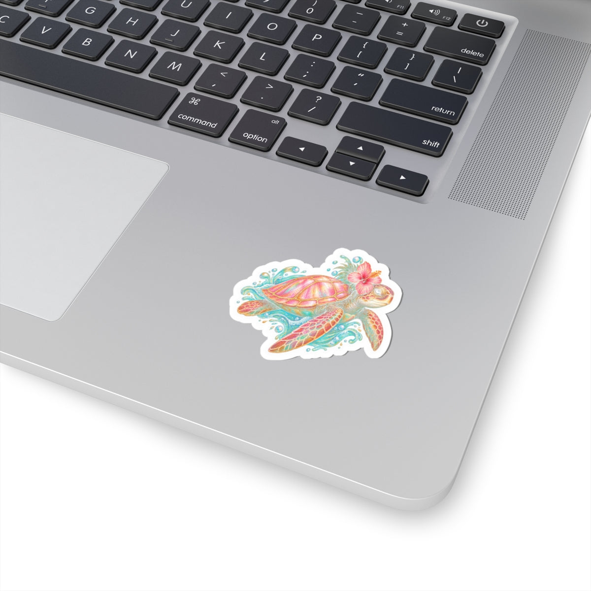 Tropical Flower Sea Turtle Sticker 🌺🐢🌊