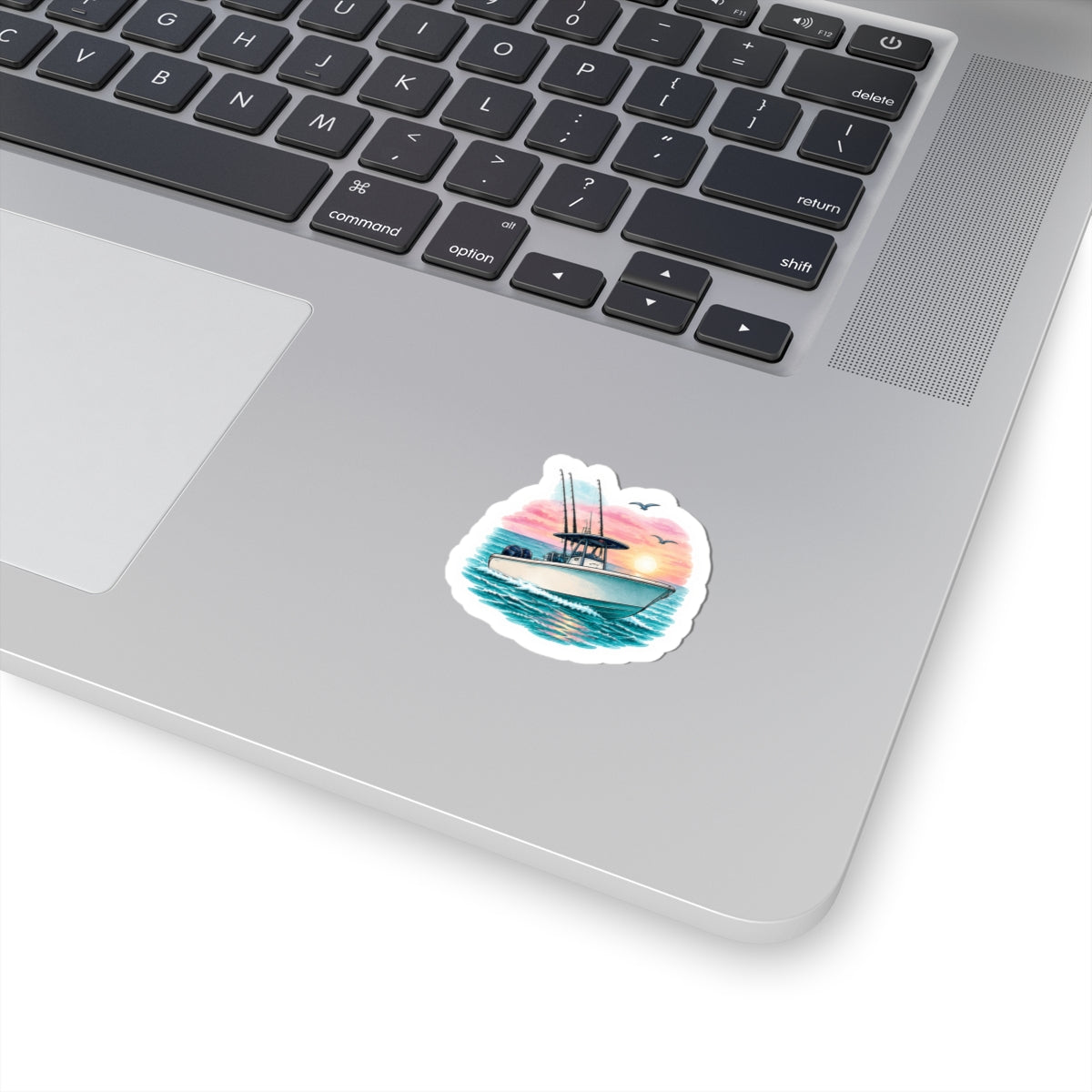 Island Sunset Fishing Boat Sticker 🌅🛥️