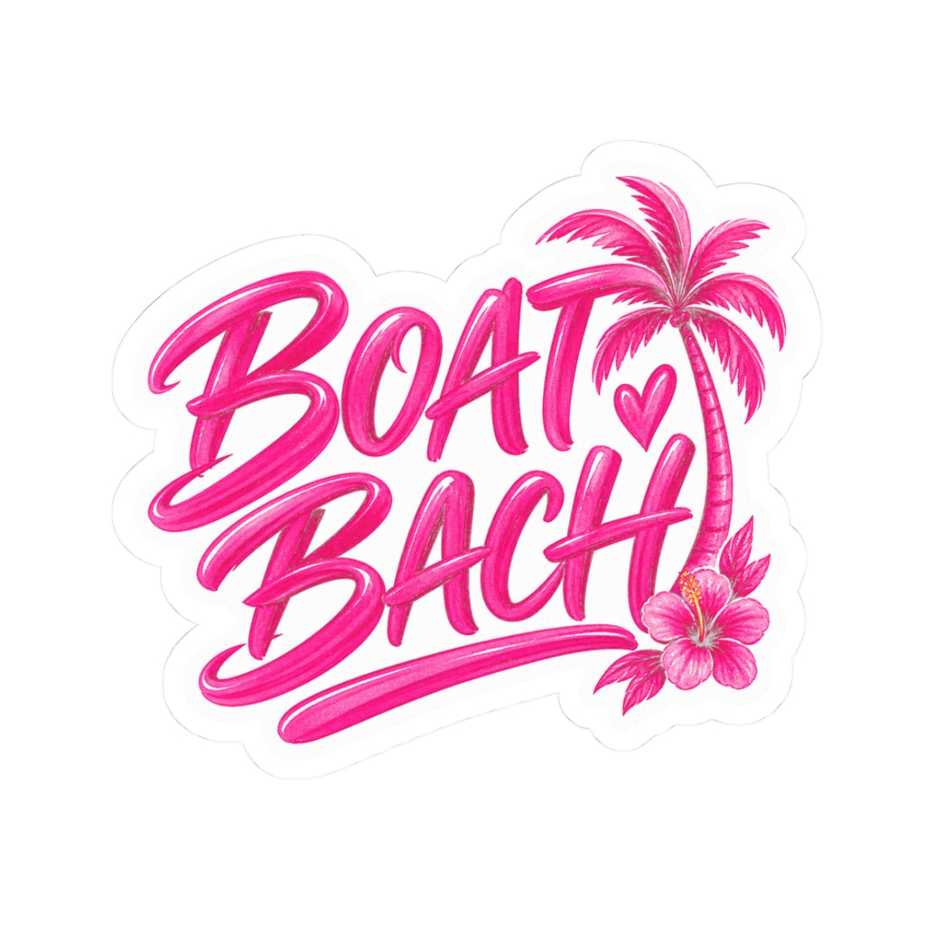 Boat Bach Pink Palm Sticker 🌴💕