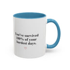 You’ve Survived 100% of Your Hardest Days Coffee Mug
