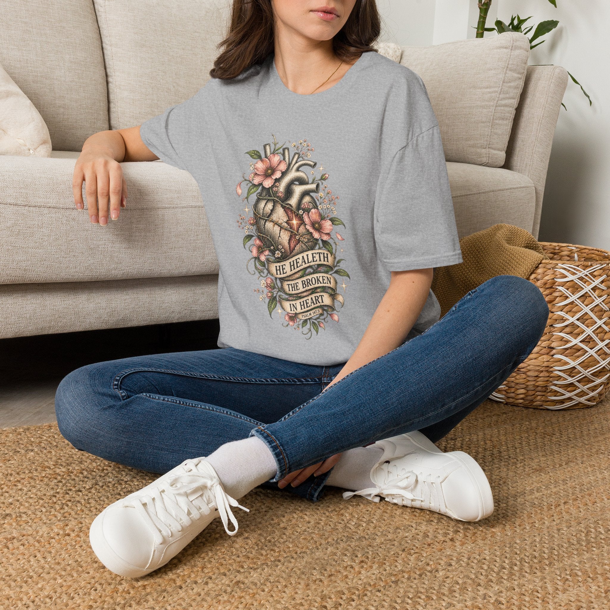 He Healeth the Broken in Heart Tee