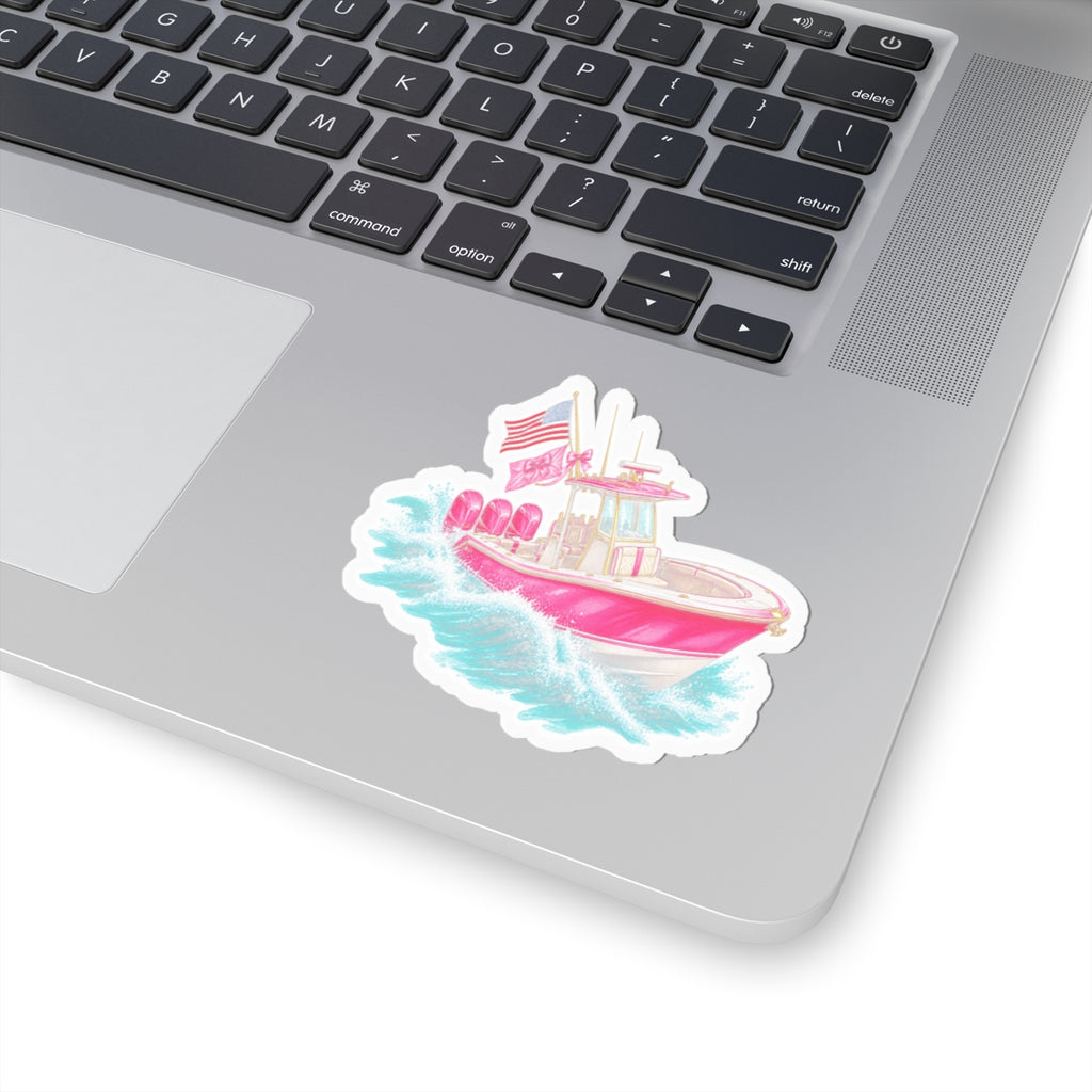 Pink Fishing Boat Sticker