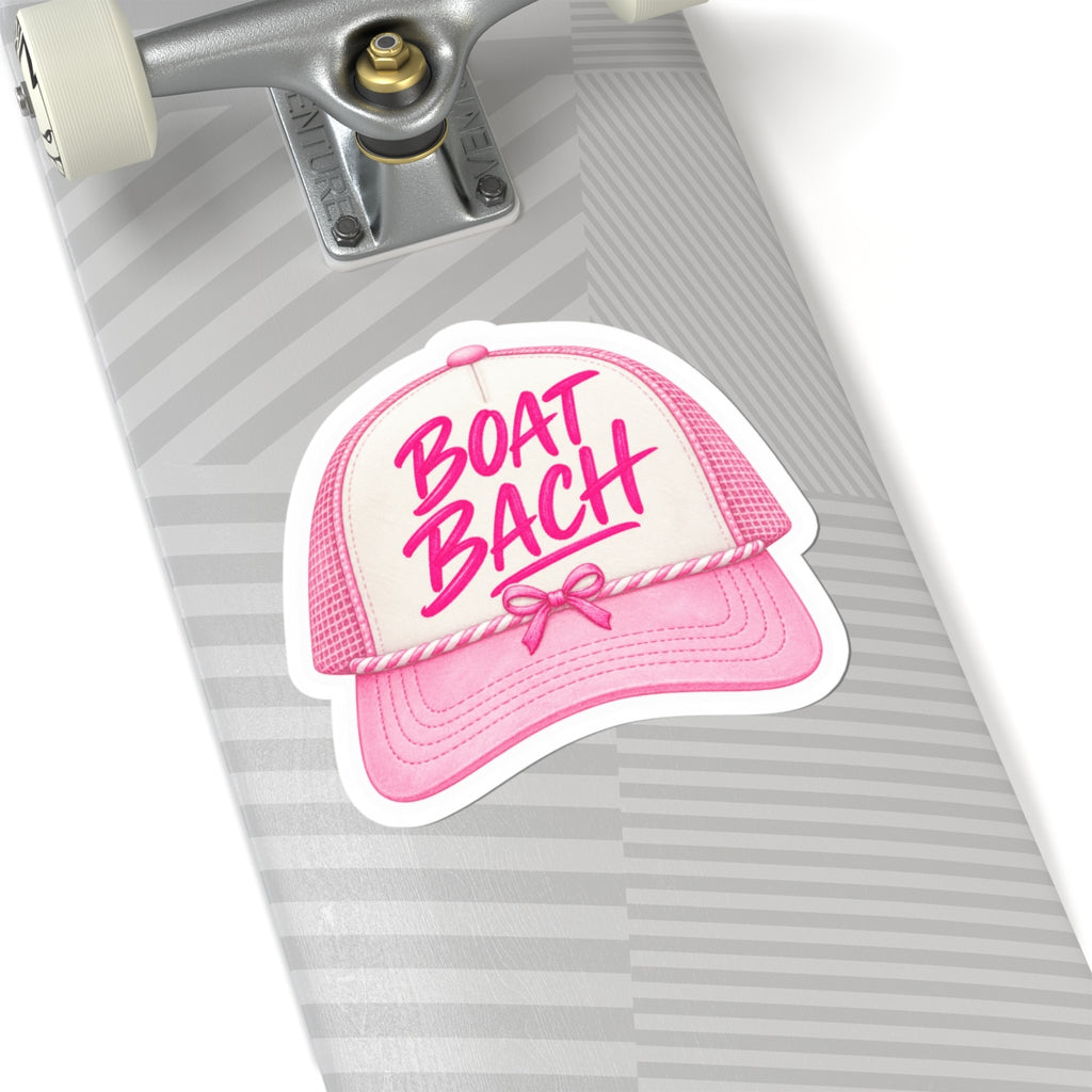 Boat Bachh Pink Trucker Hat Sticker 🎀🚤