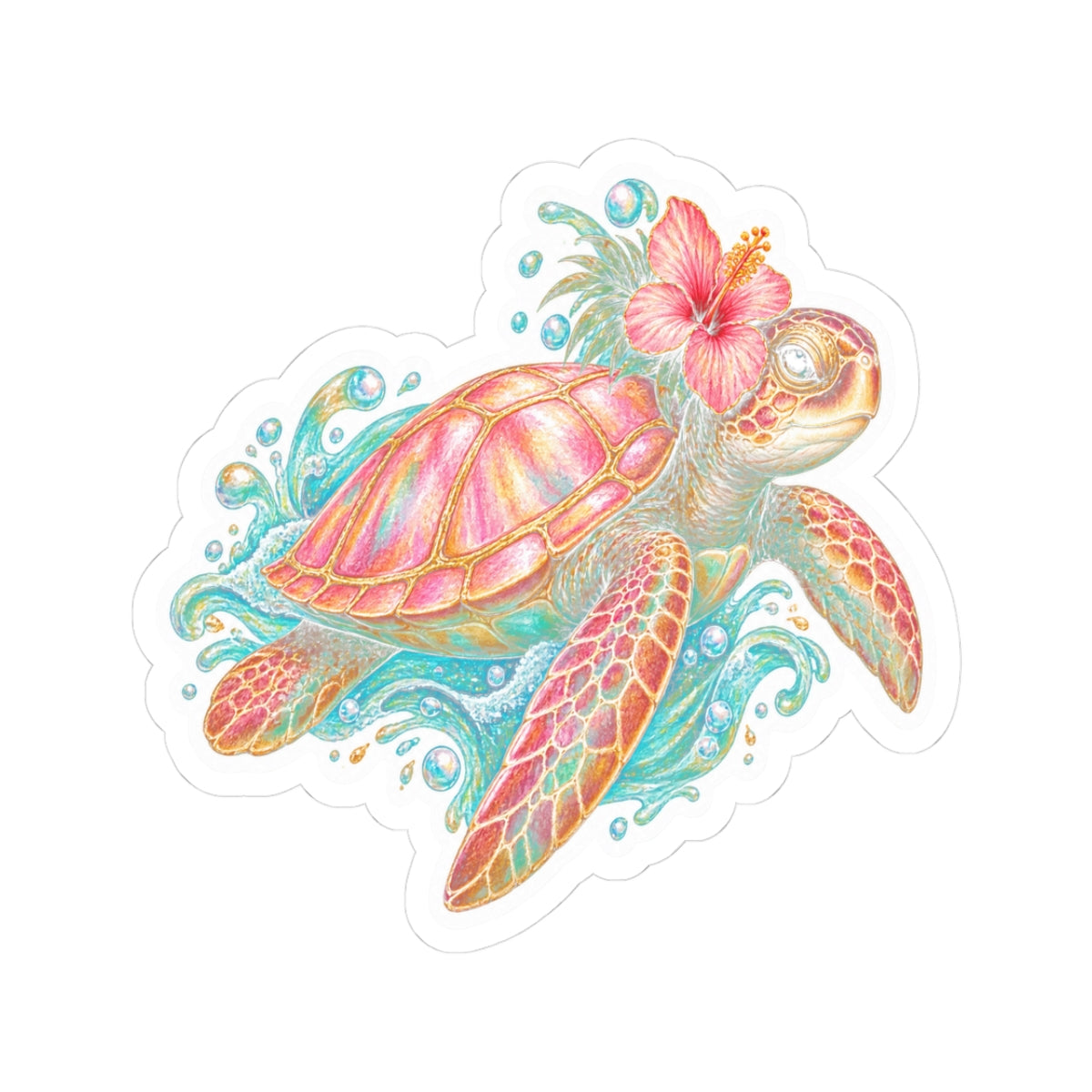 Tropical Sea Turtle Sticker