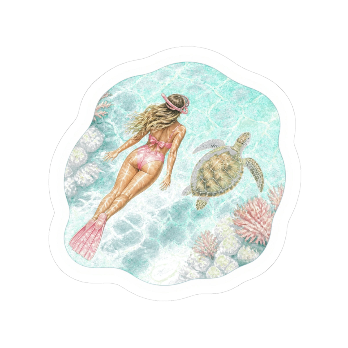 Mermaid & Sea Turtle Sticker