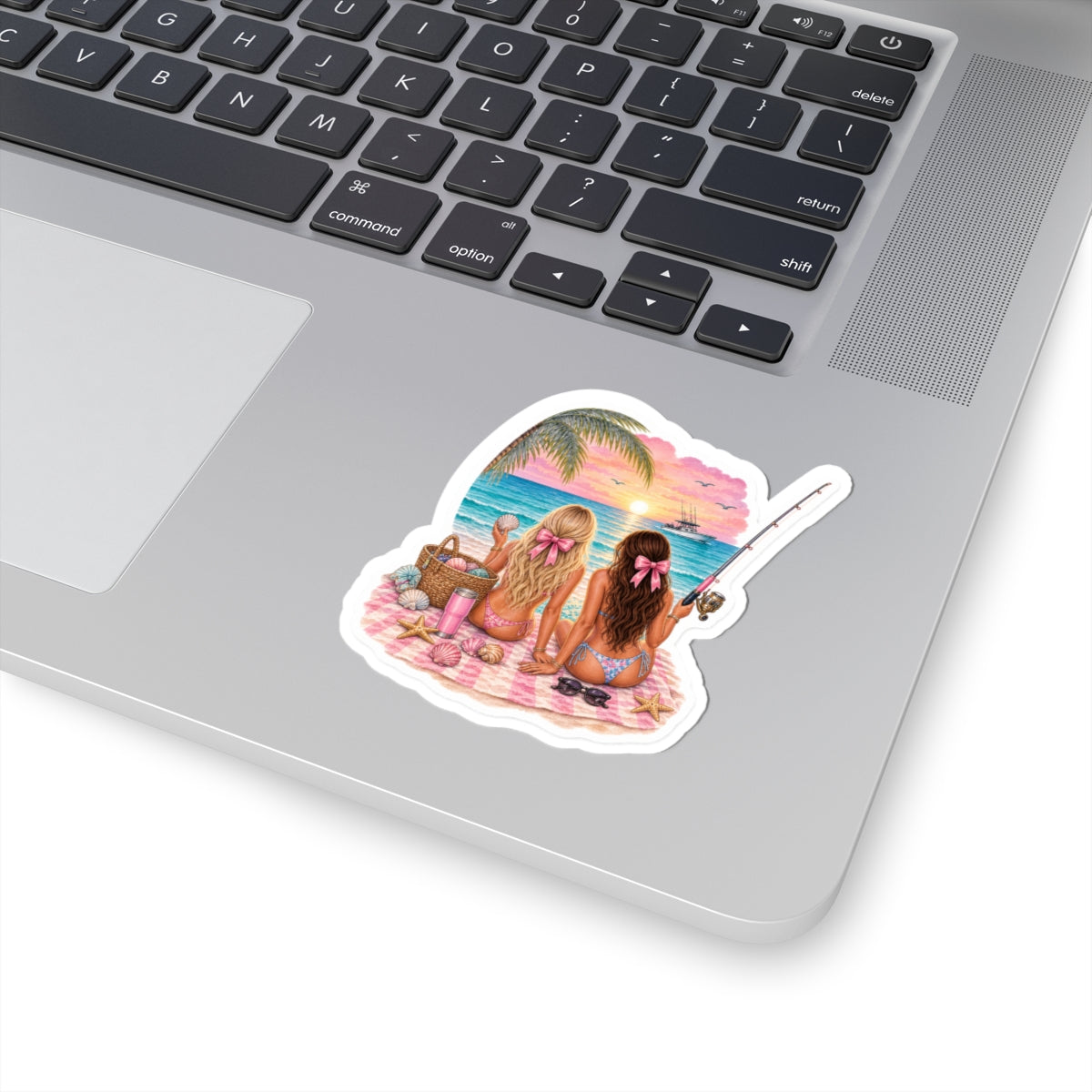 Sunset Friends Fishing Sticker