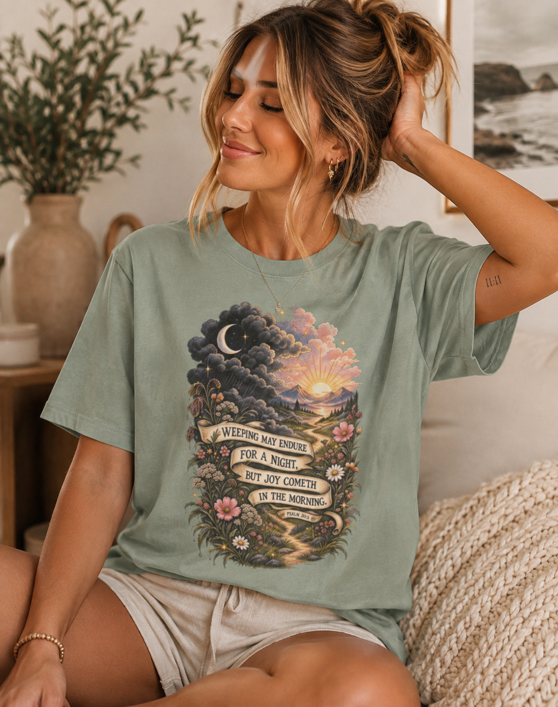 🌙 Joy Comes in the Morning Tee