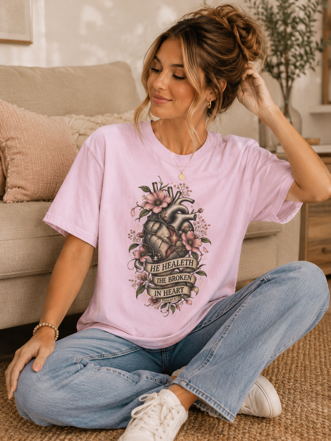 He Healeth the Broken in Heart Tee