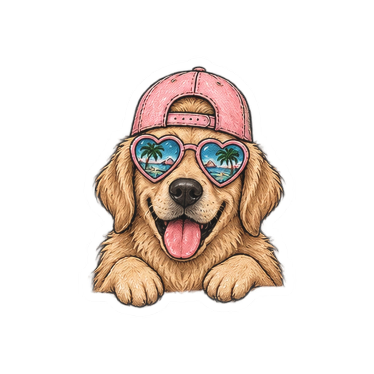 Beach Pup Sticker 🐶🌴🩷