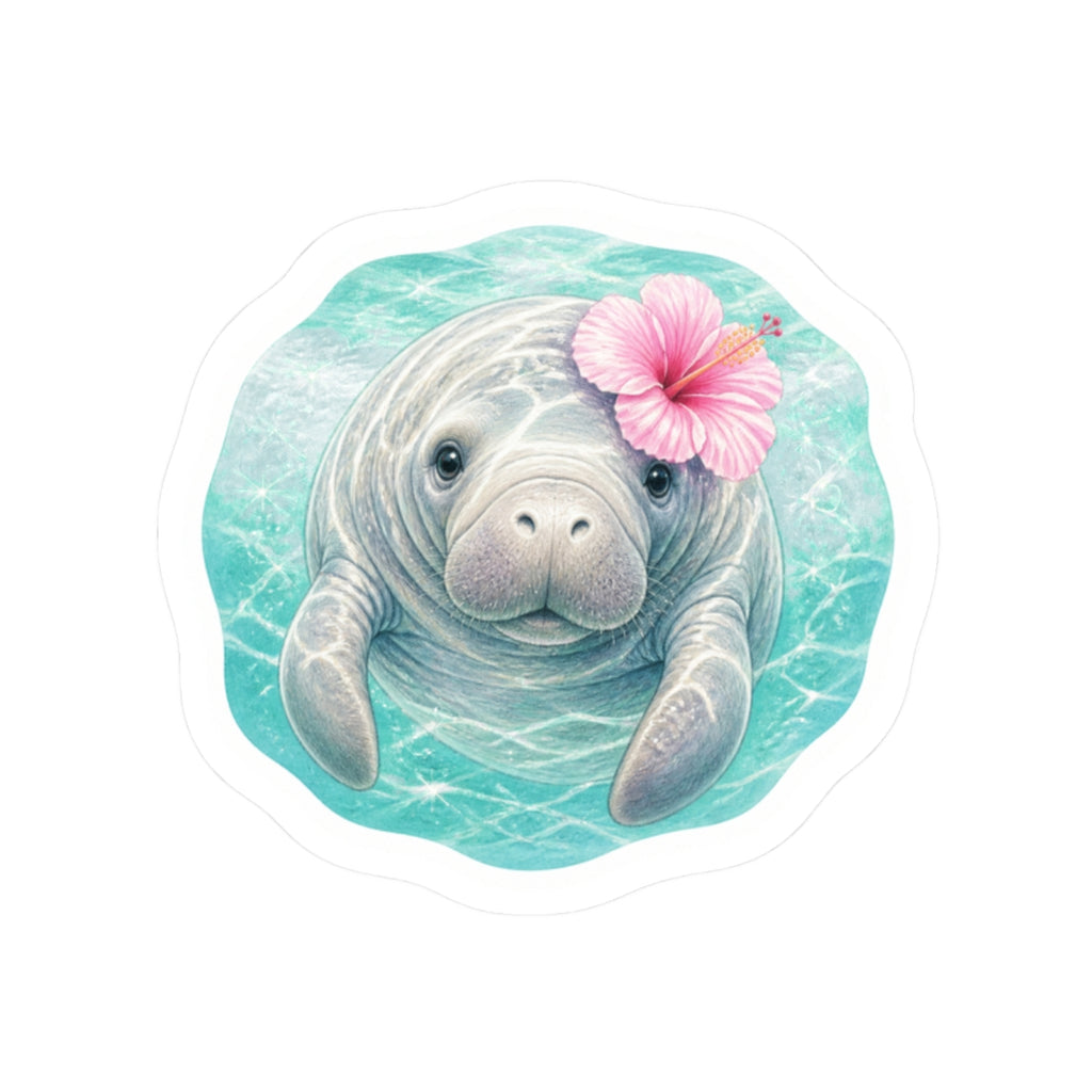 Flower Girl Manatee Sticker 🌺🩵
