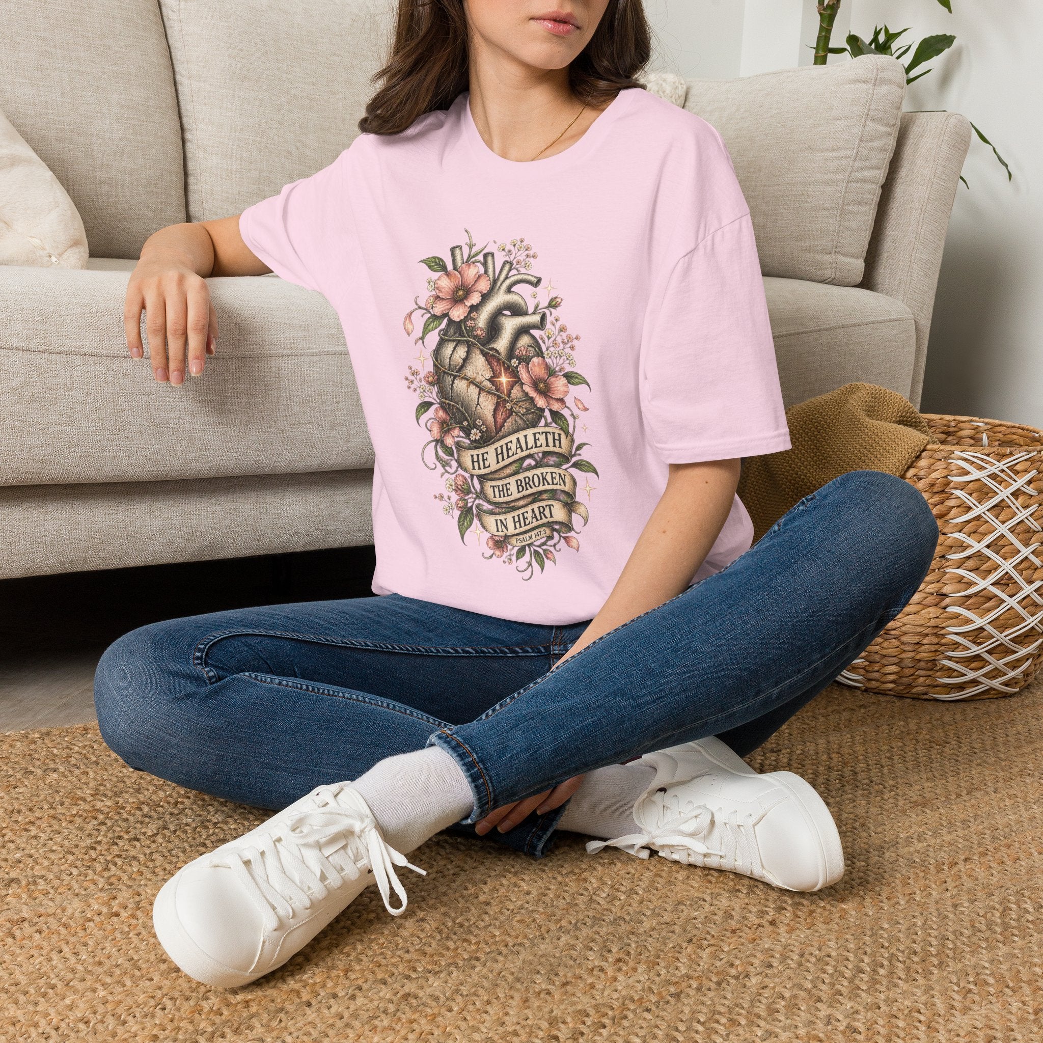 He Healeth the Broken in Heart Tee