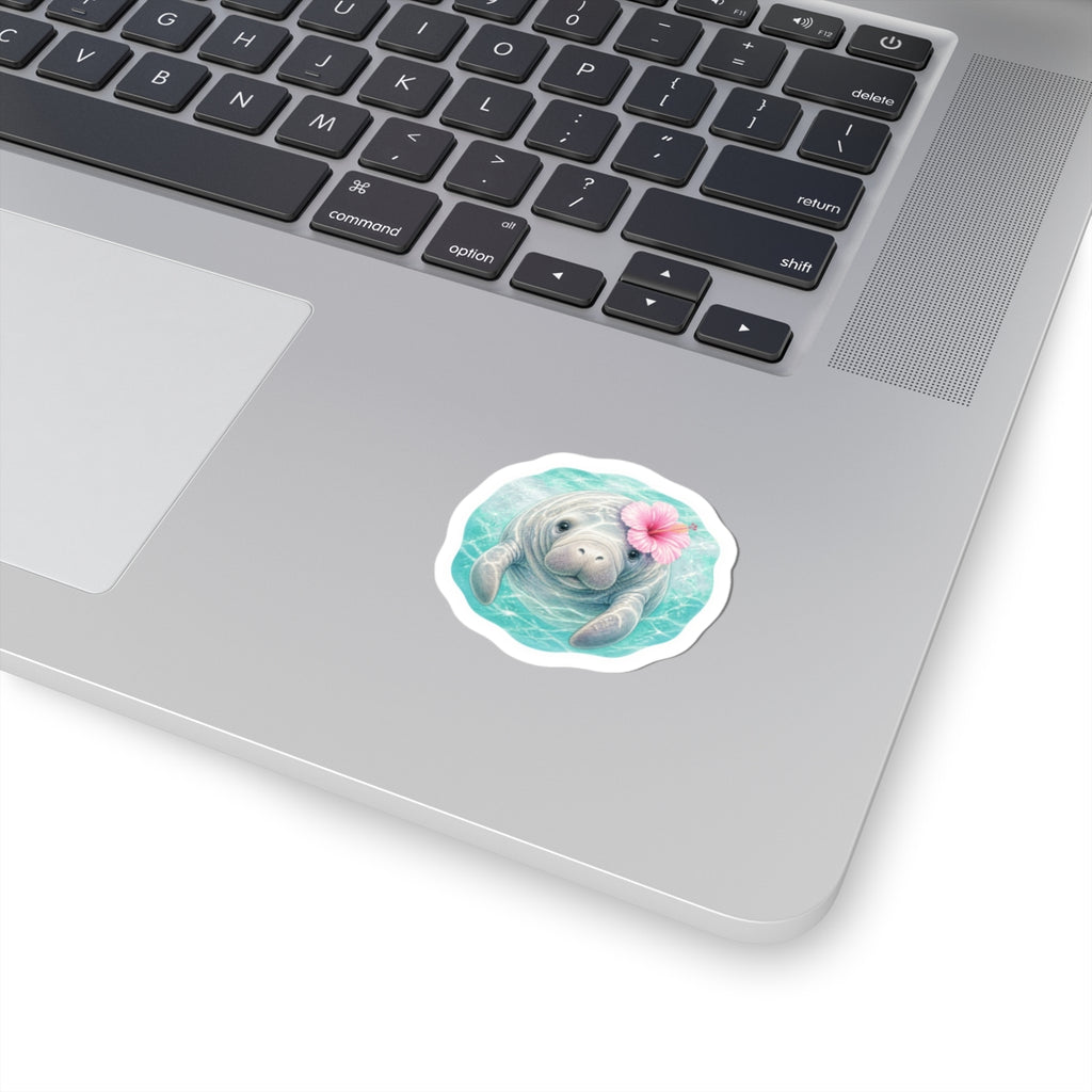 Flower Girl Manatee Sticker 🌺🩵