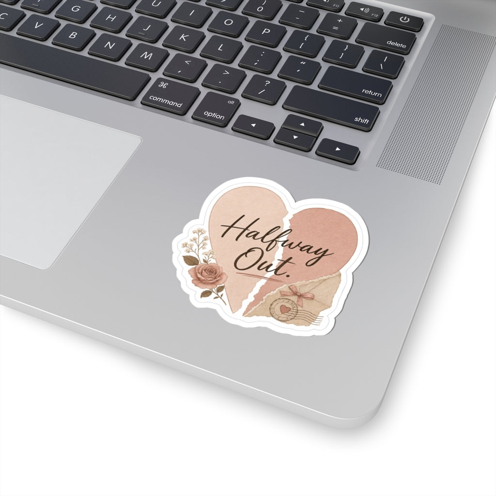 Halfway Out Heart Sticker