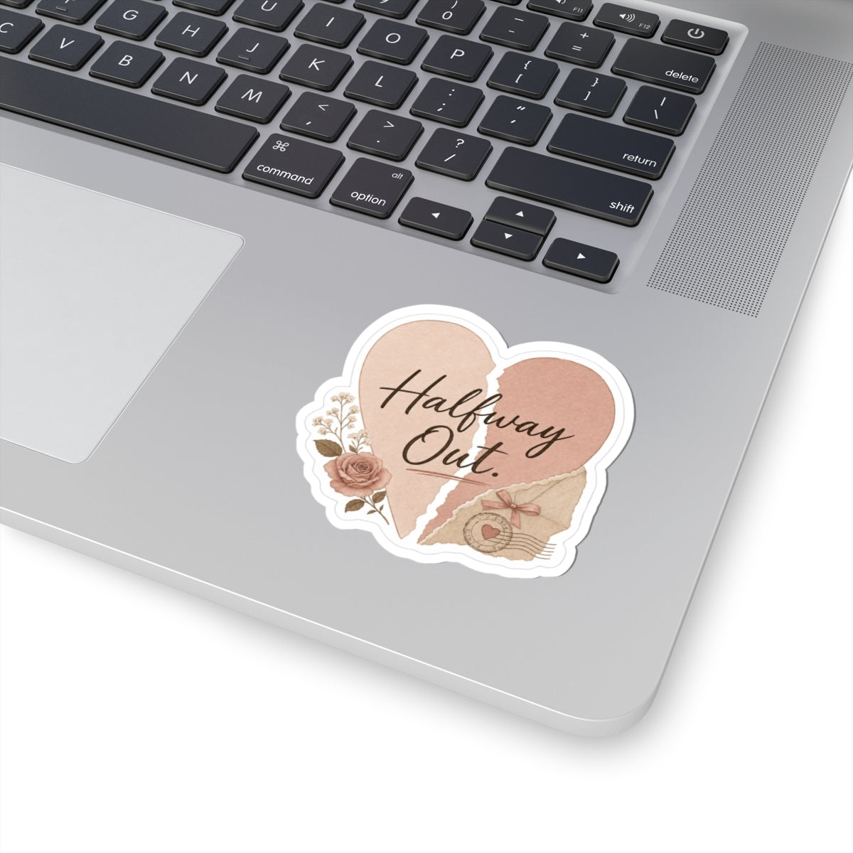 Halfway Out Heart Sticker