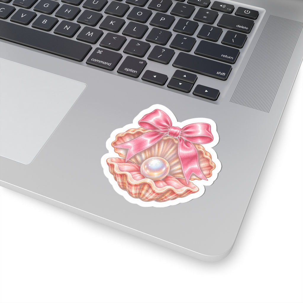 Pearl in a Bow Seashell Sticker 🎀🐚