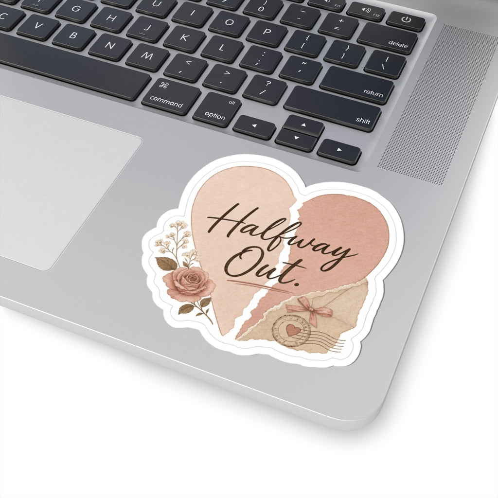 Halfway Out Heart Sticker