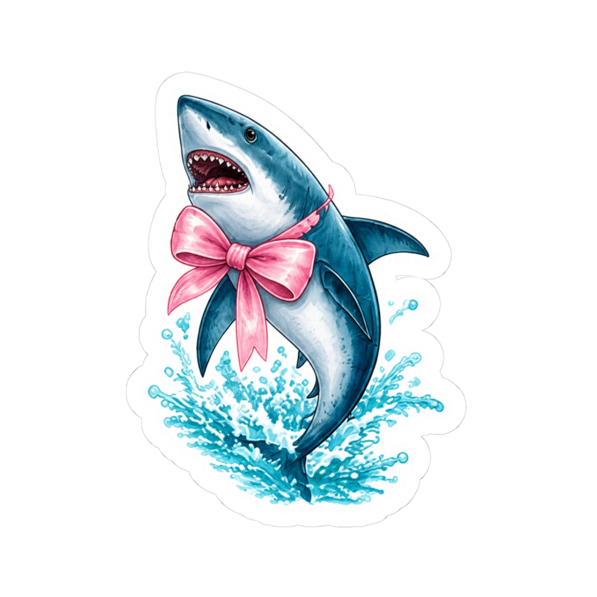 Pink Bow Shark Sticker 🎀🦈