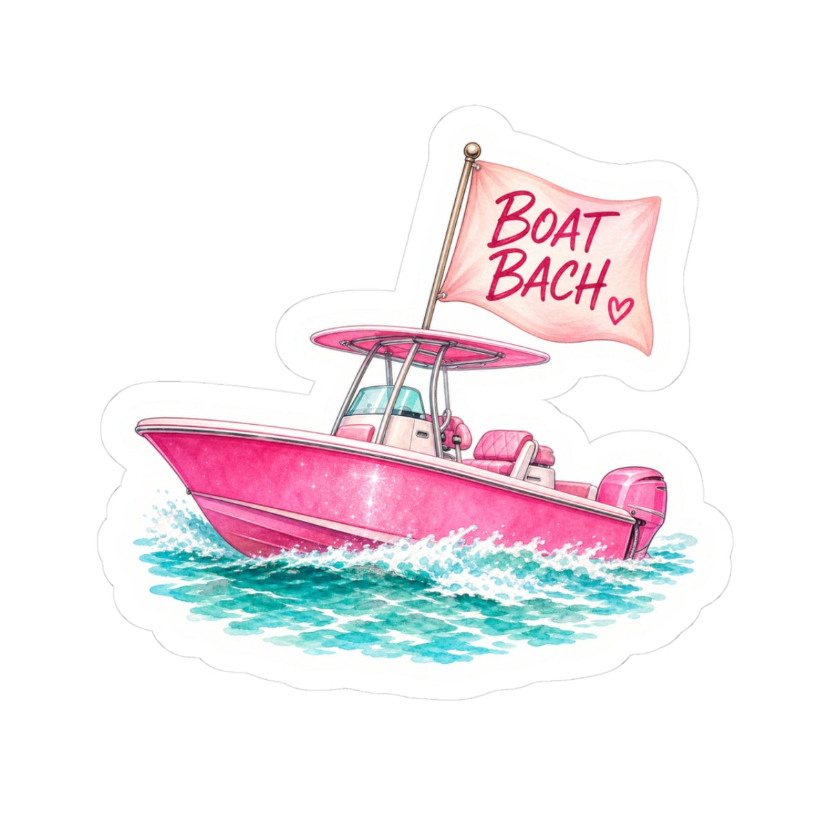 Boat Bach Pink Boat Sticker 🚤💕