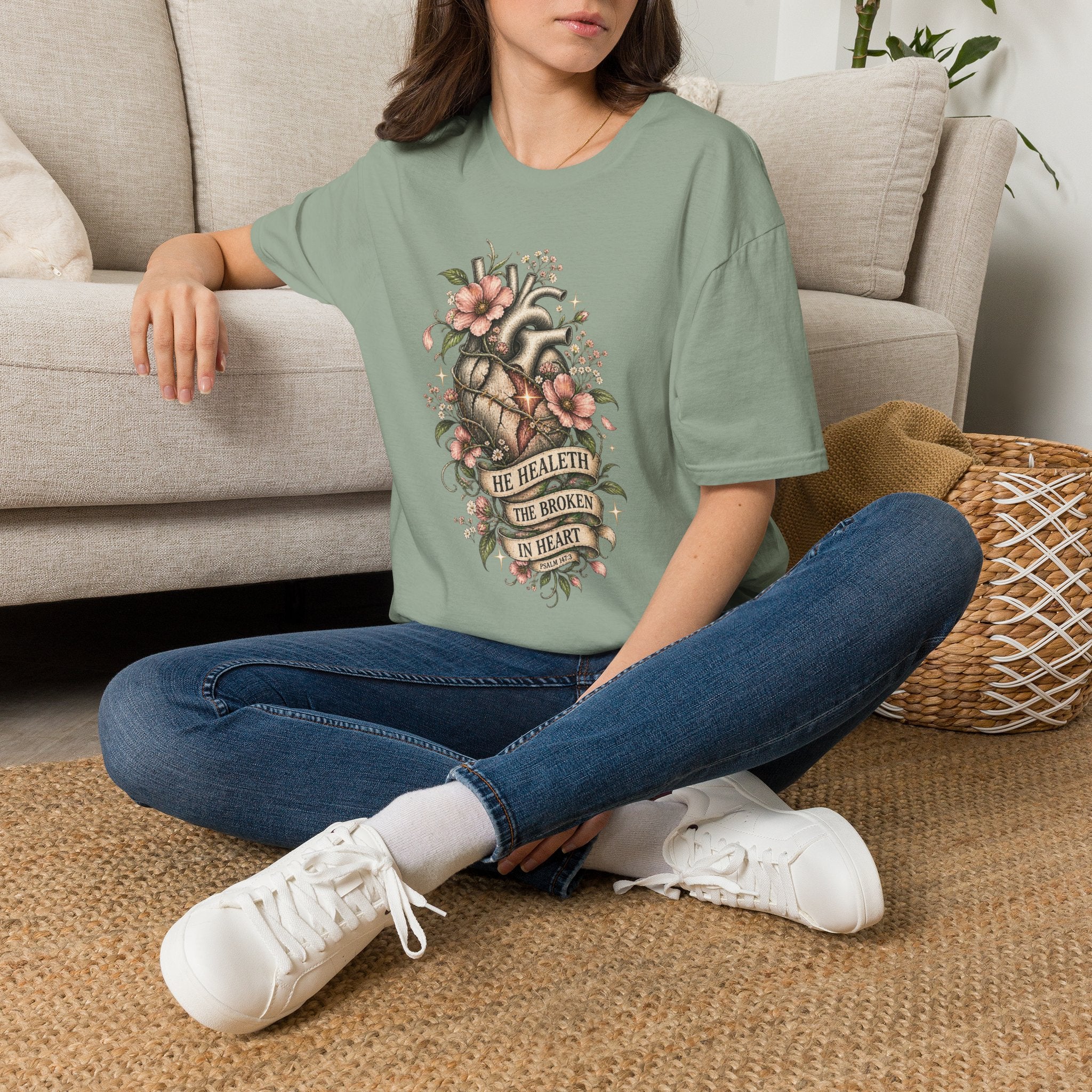 He Healeth the Broken in Heart Tee