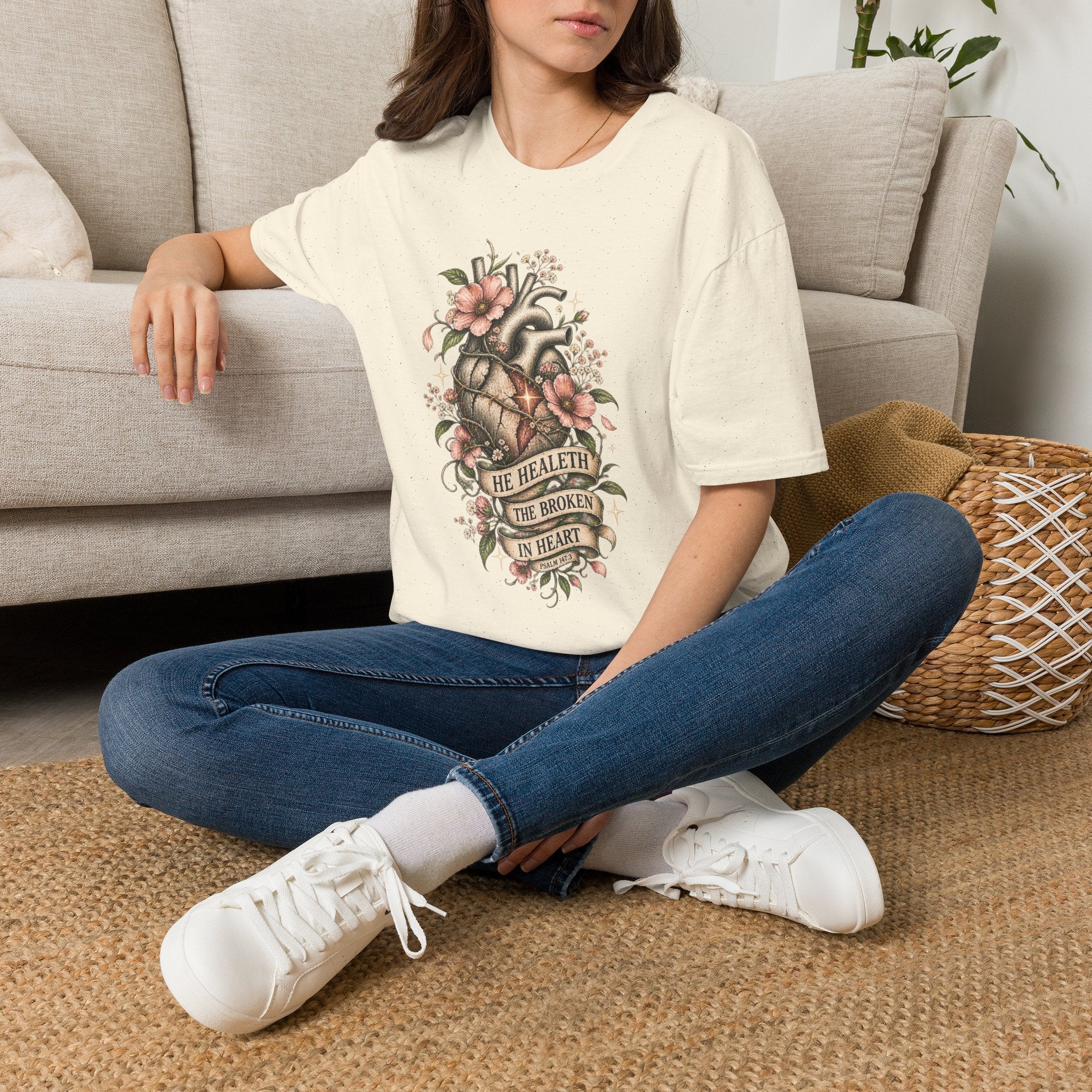 He Healeth the Broken in Heart Tee