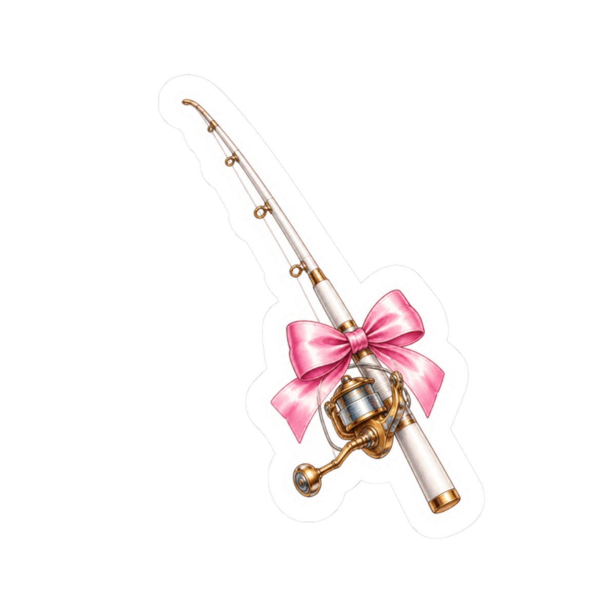 Pink Bow Fishing Rod Sticker 🎀🎣
