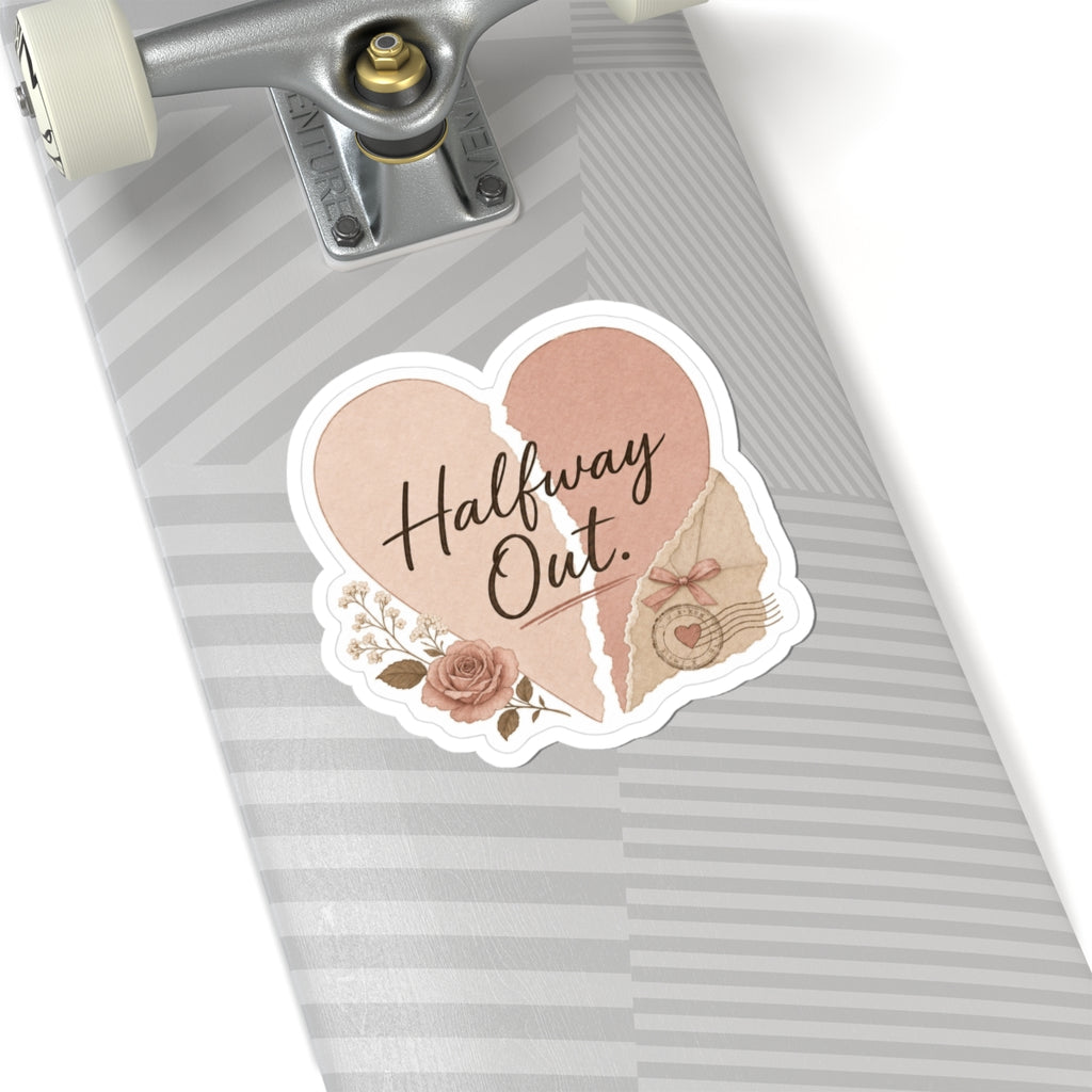 Halfway Out Heart Sticker