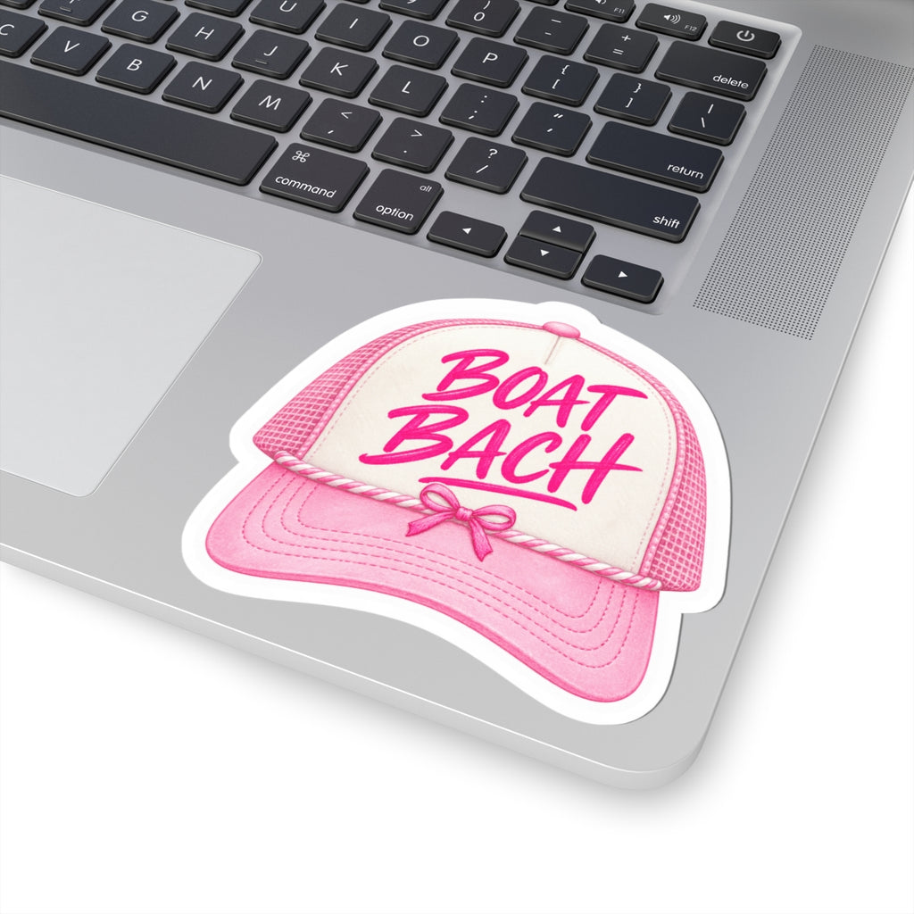 Boat Bachh Pink Trucker Hat Sticker 🎀🚤