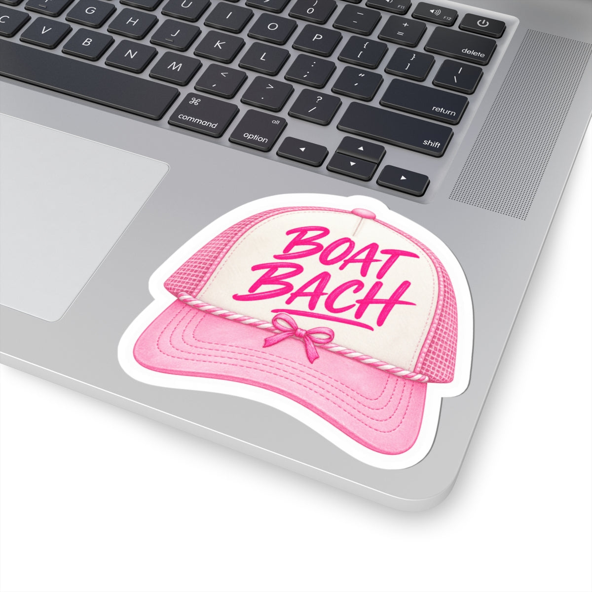 Boat Bachh Pink Trucker Hat Sticker 🎀🚤