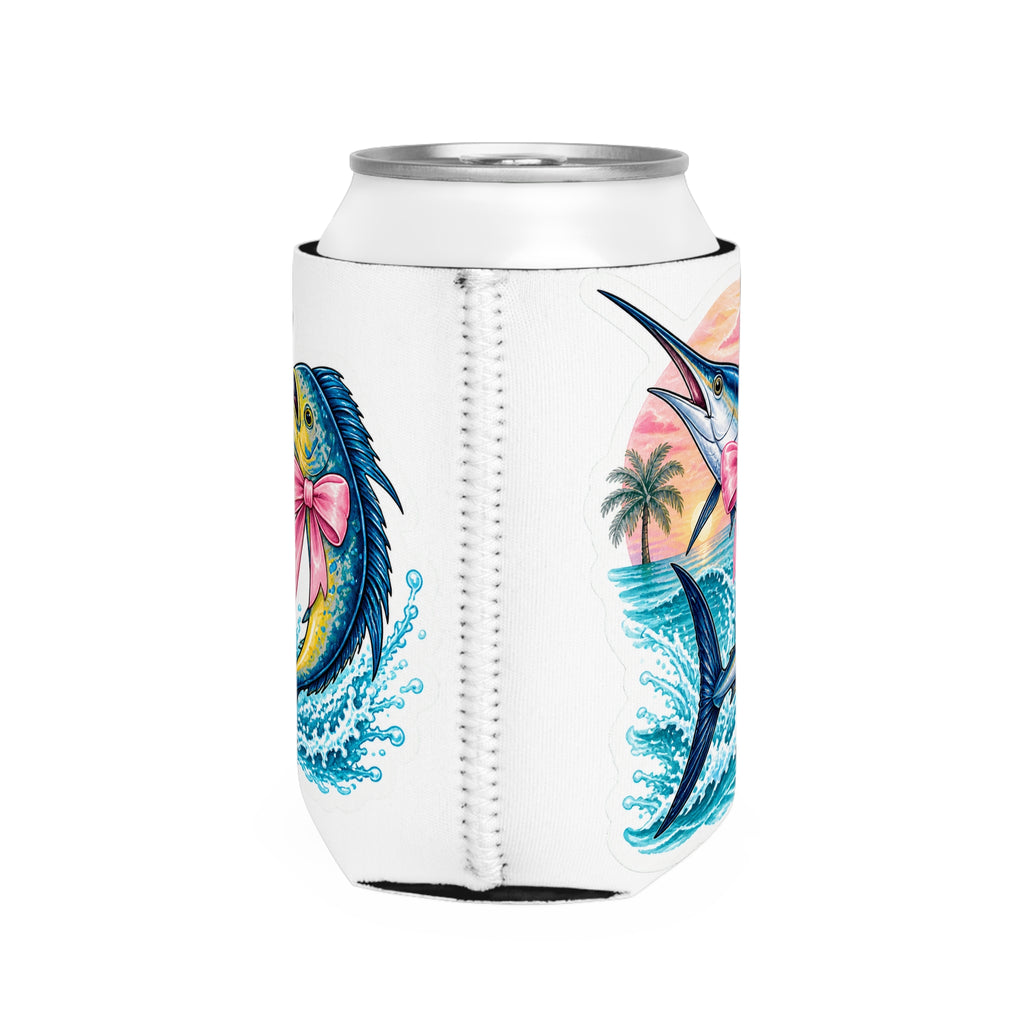 Fish Duo with Pink Bows Koozie